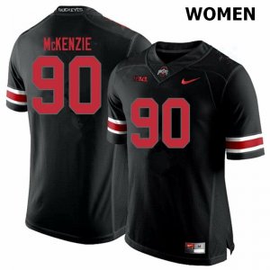 NCAA Ohio State Buckeyes Women's #90 Jaden McKenzie Blackout Nike Football College Jersey IKL1345PA